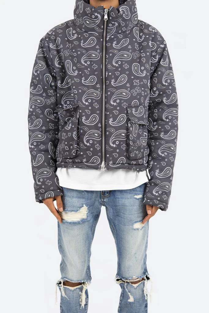 商品MNML|Paisley Cropped Puffer - Black,价格¥739,第1张图片