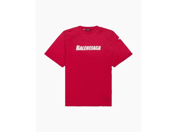 商品Balenciaga|T-Shirt - Destroyed Flatground - Raspberry,价格¥2118,第1张图片