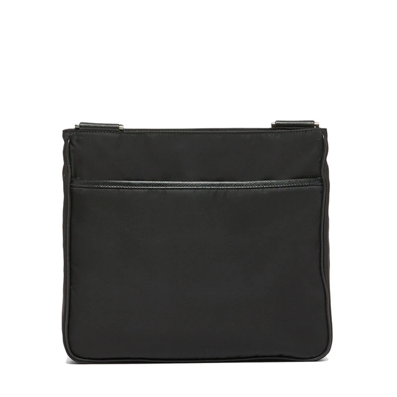 商品Prada|【预售3-7天】PRADA/普拉达 21年秋冬 男士黑色再生尼龙Saffiano 皮革可调式编织尼龙带和皮革肩带链式口袋斜跨单肩包2VH119_2DMH_F0002_V_OOO,价格¥11400,第5张图片详细描述
