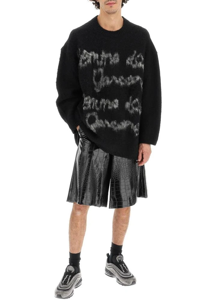 商品Comme des Garcons|OVERSIZED CARDED WOOL SWEATER WITH JACQUARD LETTERING,价格¥2031,第2张图片详细描述