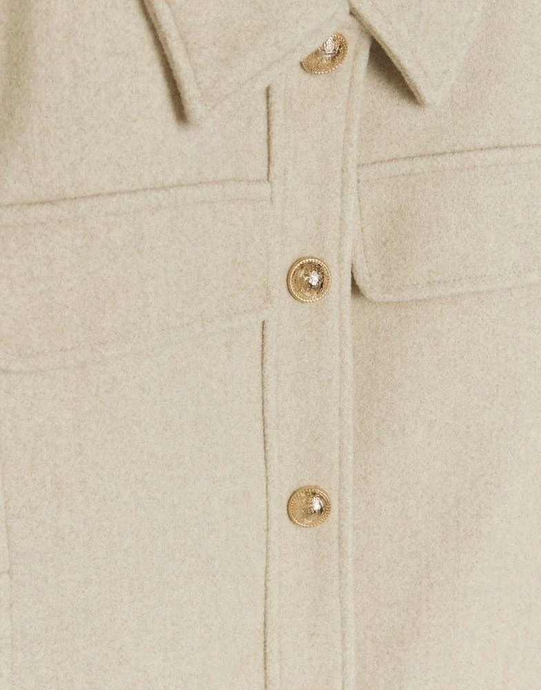 商品River Island|River Island Buttoned up crop jacket in beige - light,价格¥438,第4张图片详细描述