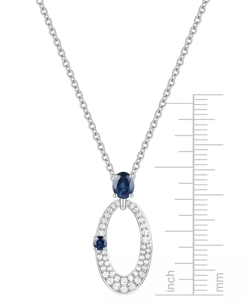 商品Macy's|Sapphire (1/2 ct. t.w.) & Diamond (1/3 ct. t.w.) Oval 18" Pendant Necklace in 14k White Gold (Also Available in Ruby),价格¥5935,第3张图片详细描述