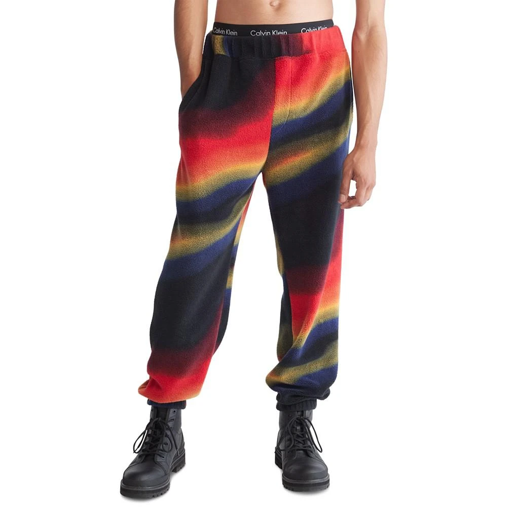 商品Calvin Klein|Men's Relaxed-Fit Printed Sherpa Joggers,价格¥257,第1张图片