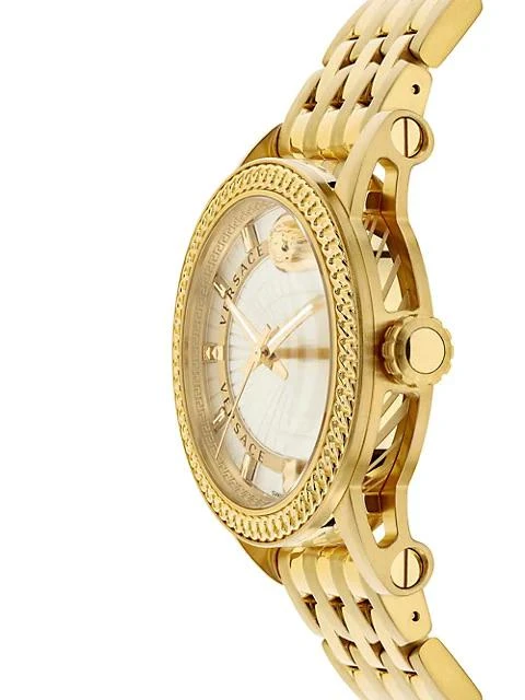 商品Versace|Versace Code Goldtone Stainless Steel Bracelet Watch,价格¥6821,第4张图片详细描述