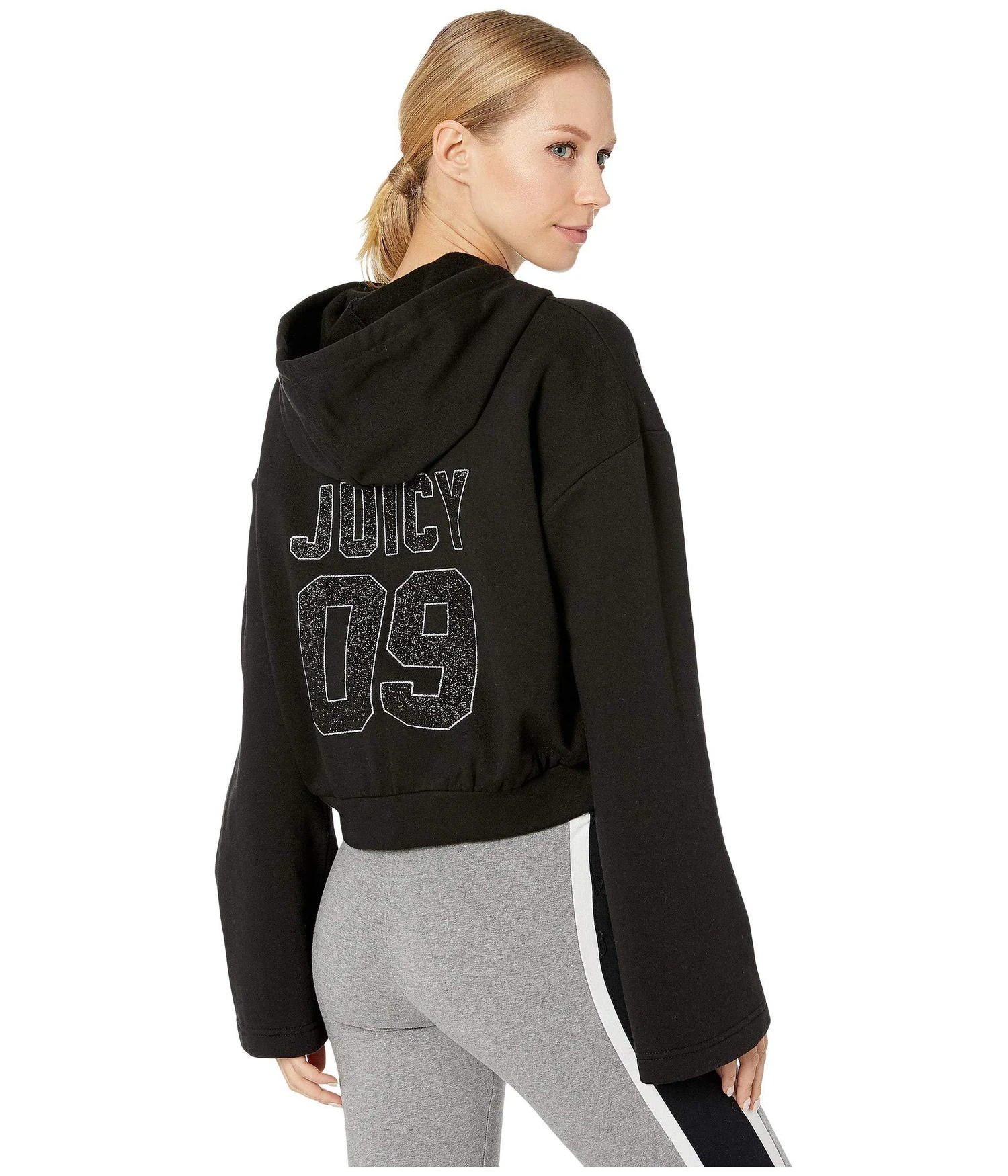 商品Juicy Couture|Juicy 09 Glitter Logo Fleece Hoodie,价格¥85,第3张图片详细描述