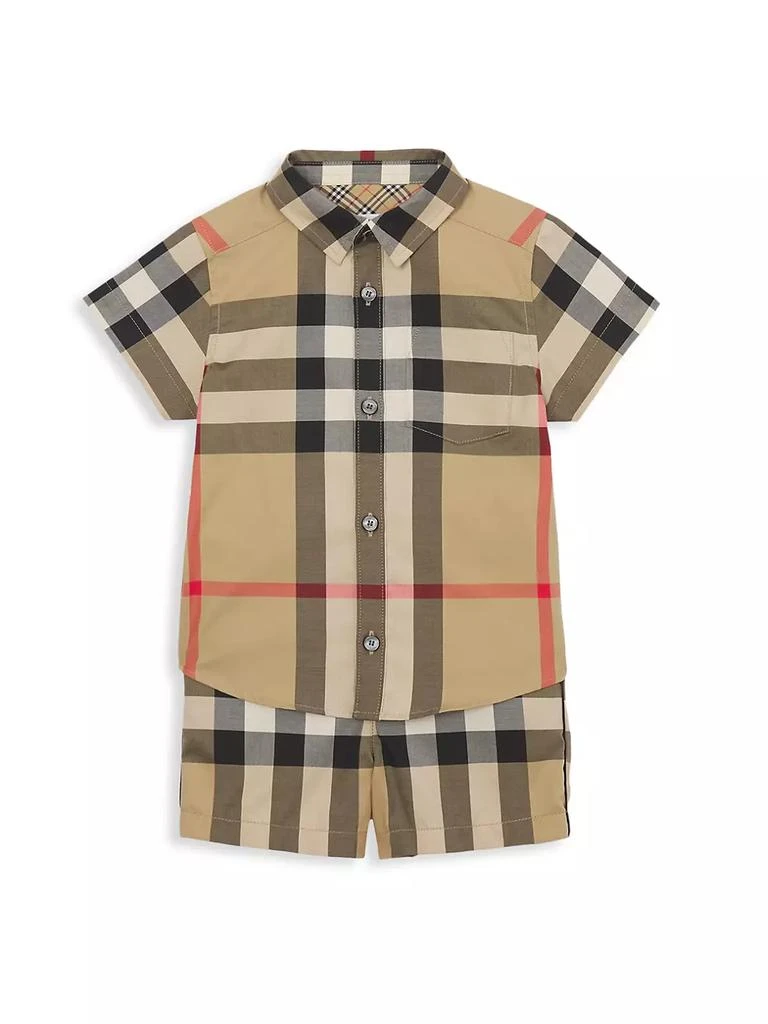 商品Burberry|Baby's & Little Boy's Mini Owen Oversized Vintage-Check Short-Sleeve Shirt,价格¥1501,第2张图片详细描述