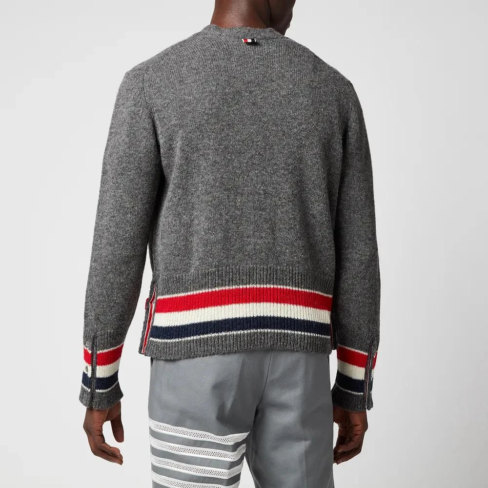 商品Thom Browne|Thom Browne Men's Tricolour Stripe Shetland Wool Classic V-Neck Cardigan,价格¥4733,第2张图片详细描述