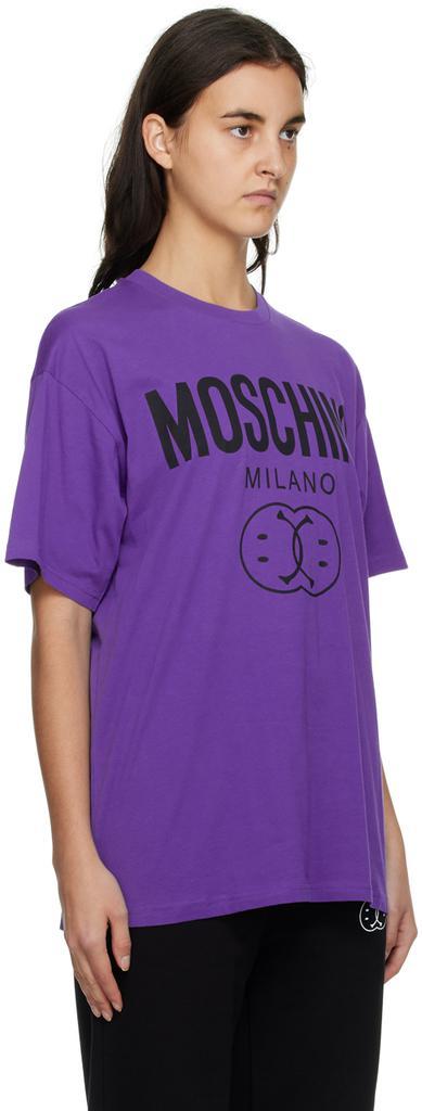 商品Moschino|Purple Smiley Edition Double Smiley T-Shirt,价格¥1455,第4张图片详细描述