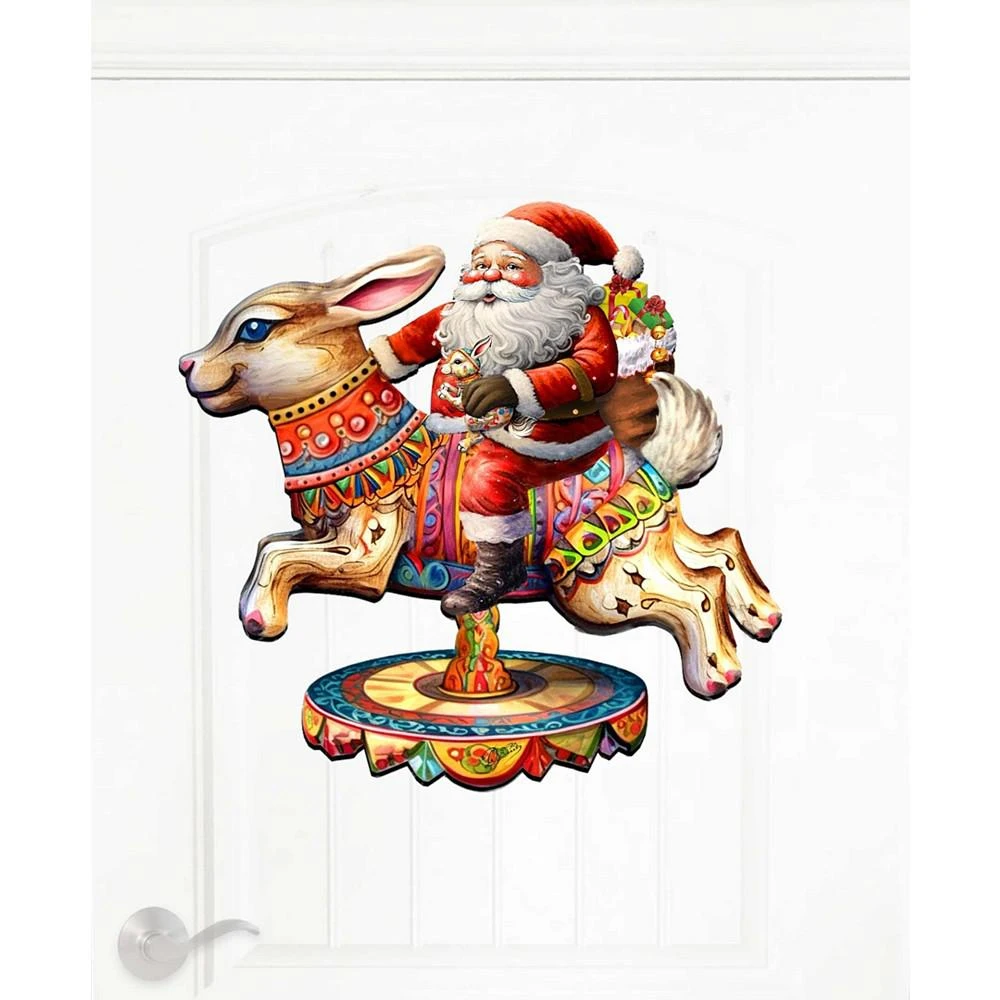 Christmas Santa Carousel Christmas Wooden Door Decor Wall Decor G. DeBrekht 商品