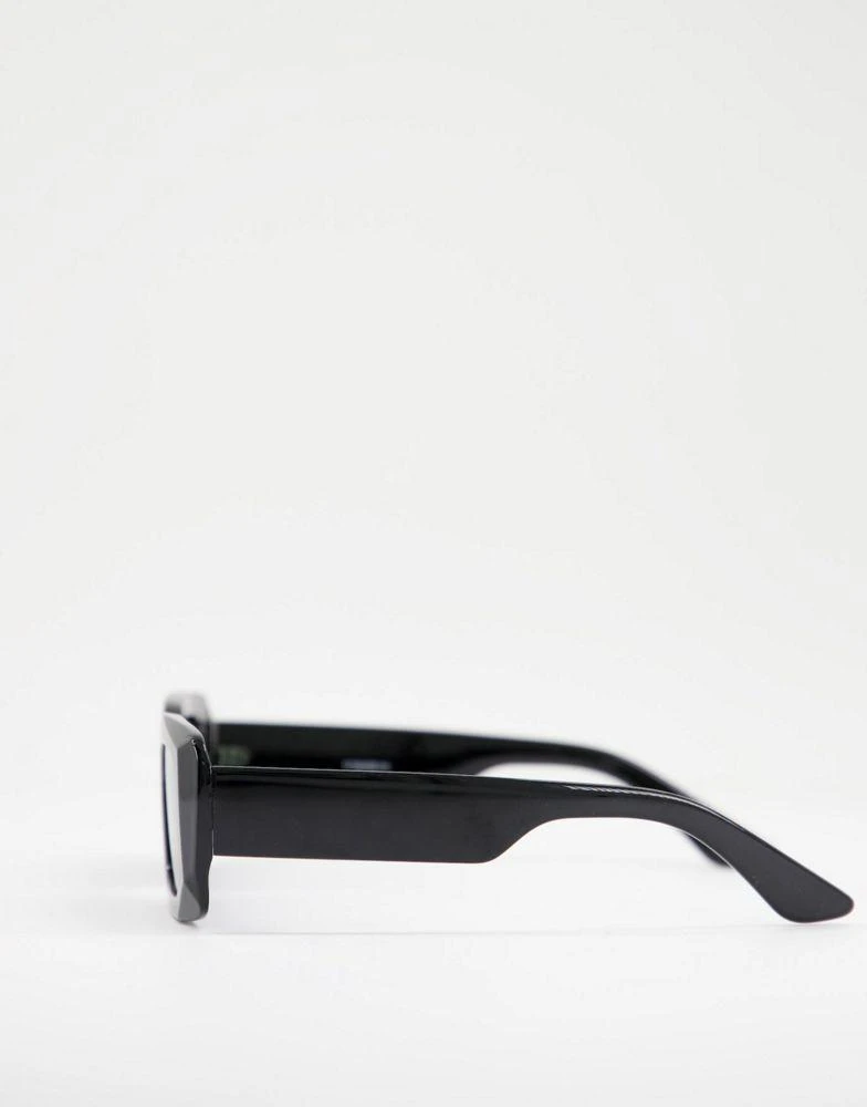 商品ASOS|ASOS DESIGN frame bevel detail mid square sunglasses  in shiny black  - BLACK,价格¥44,第3张图片详细描述