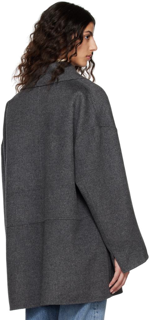 Gray Double-Breasted Jacket商品第3张图片规格展示