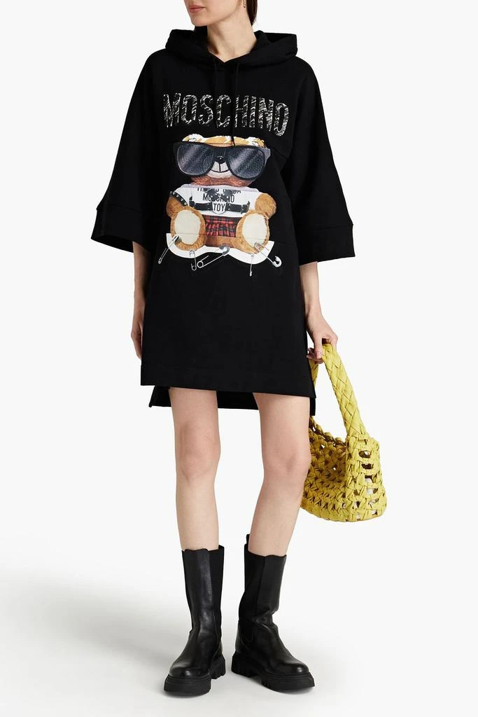 商品Moschino|Printed French cotton-terry hooded mini dress,价格¥2736,第2张图片详细描述