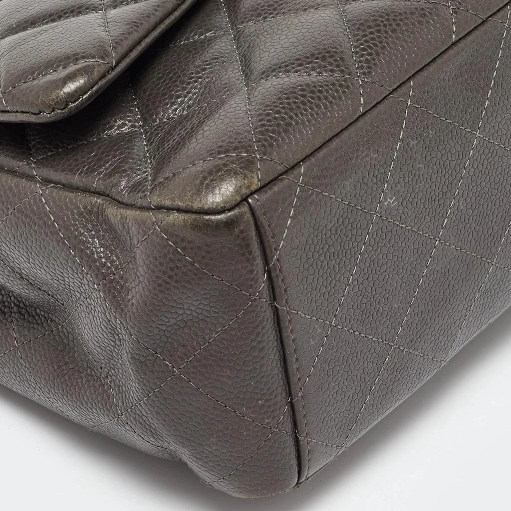 Chanel Grey Quilted Caviar Leather Maxi Classic Double Flap Bag 商品