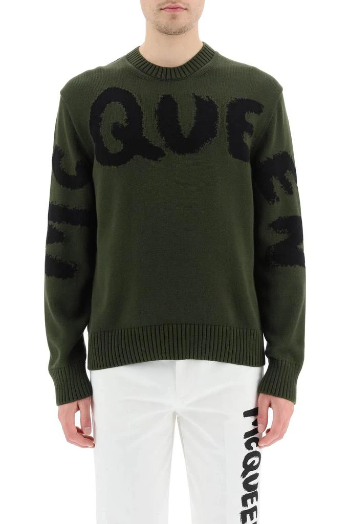 商品Alexander McQueen|Alexander mcqueen graffiti logo sweater,价格¥3367,第2张图片详细描述