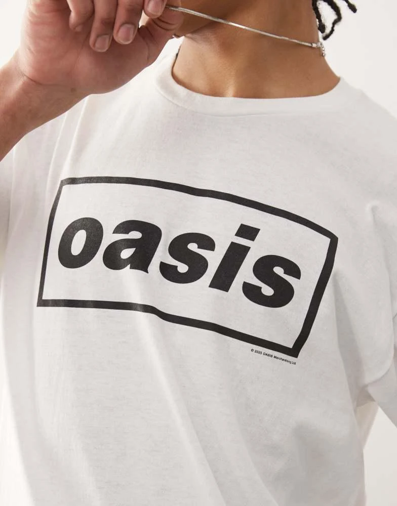 商品Reclaimed Vintage|Reclaimed Vintage unisex Oasis licensed t-shirt in white,价格¥241,第3张图片详细描述