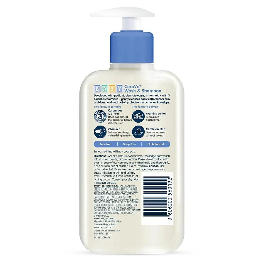 商品CeraVe|Baby Wash and Shampoo for Tear-Free Baby Bath Time,价格¥84,第2张图片详细描述