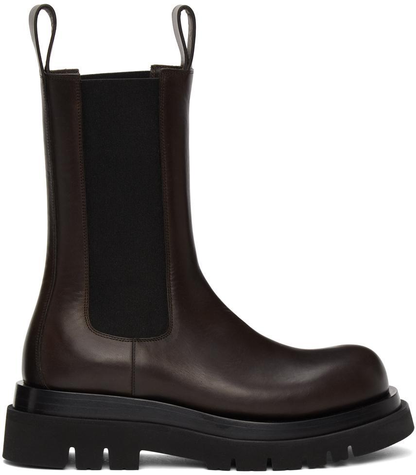 商品Bottega Veneta|Brown Medium 'The Lug' Chelsea Boots,价格¥10268,第1张图片