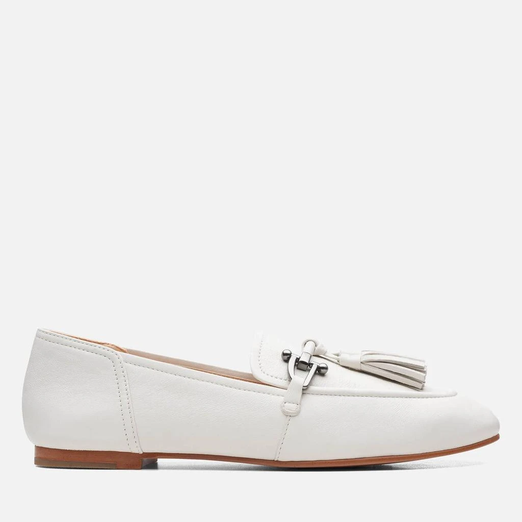 商品Clarks|CLARKS WOMEN'S PURE 2 TASSLE LEATHER LOAFERS - WHITE,价格¥233,第1张图片