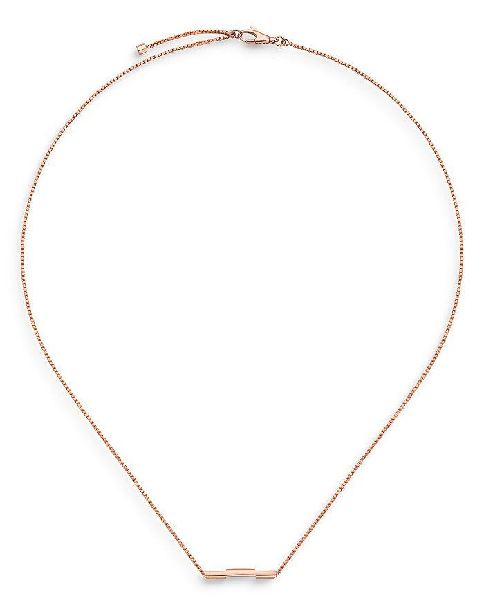 商品Gucci|18K Rose Gold Link To Love Bar Necklace, 17.7",价格¥11971,第2张图片详细描述