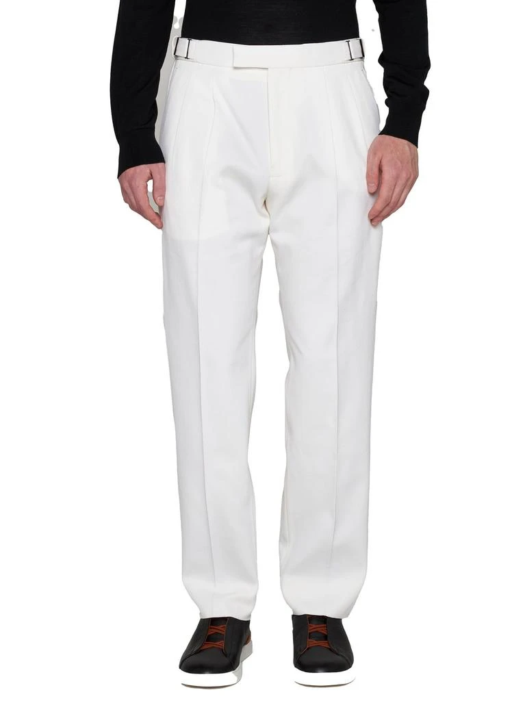 商品Zegna|Ermenegildo Zegna Buckle Detailed Cropped Trousers,价格¥3870,第2张图片详细描述