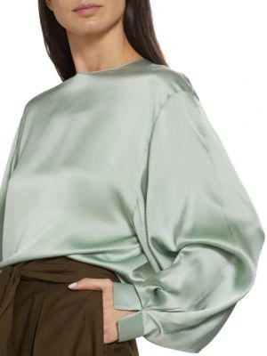 商品Vince|Bishop Sleeve Satin Blouse,价格¥1368,第4张图片详细描述