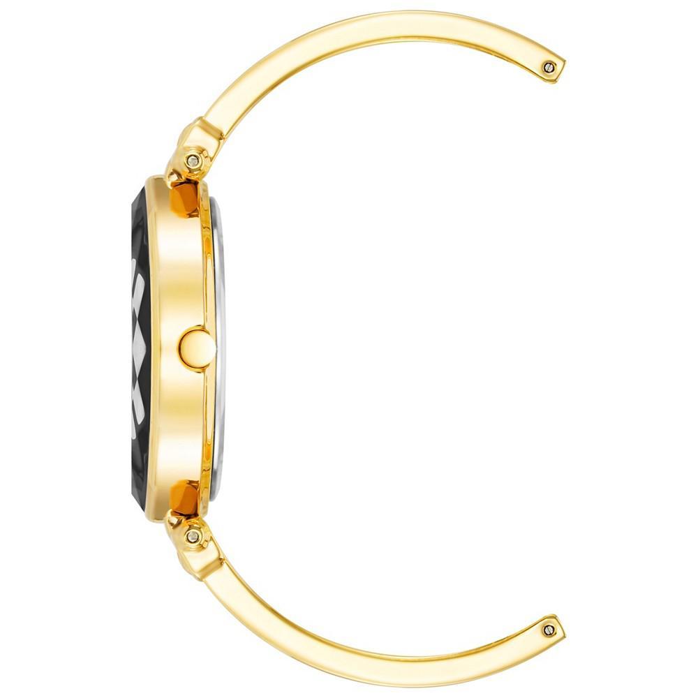 商品Anne Klein|Women's Three-Hand Quartz Gold-Tone Alloy with Black Enamel Bracelet Watch, 24mm,价格¥374,第4张图片详细描述