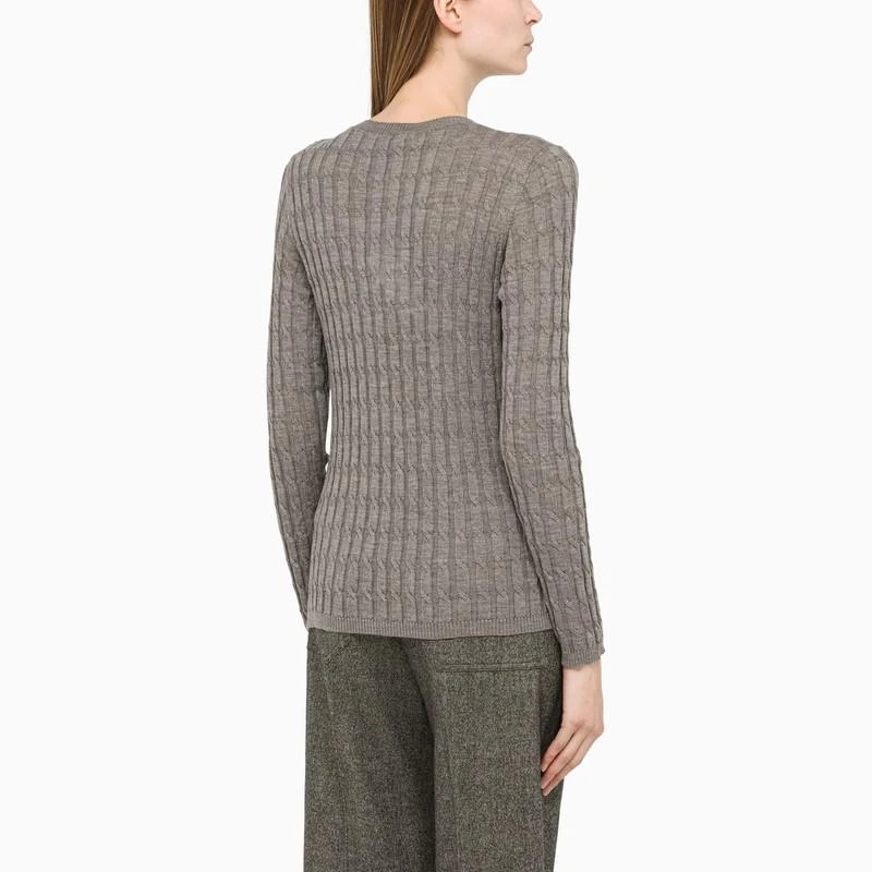 商品Max Mara|Grey wool cable knit sweater,价格¥1240,第3张图片详细描述