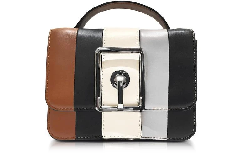 商品Rebecca Minkoff|Rebecca Minkoff 杏色和黑色皮革小号挂钩顶柄斜挎包,价格¥1455,第1张图片