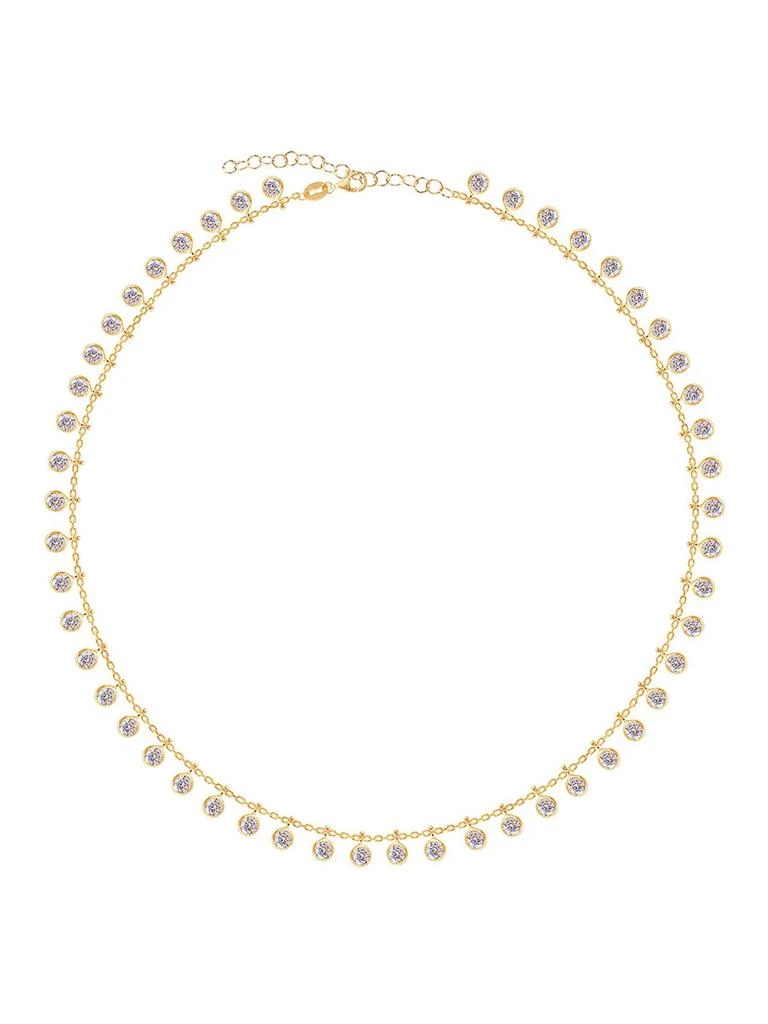 商品Gabi Rielle|14K Gold Vermeil & Cubic Zirconia Loaded Bevel Drop Necklace,价格¥469,第1张图片