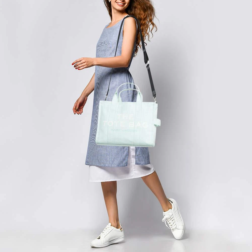 商品[二手商品] Marc Jacobs|Marc Jacobs Mint Green/Black Canvas Medium The Tote Bag,价格¥4145,第2张图片详细描述