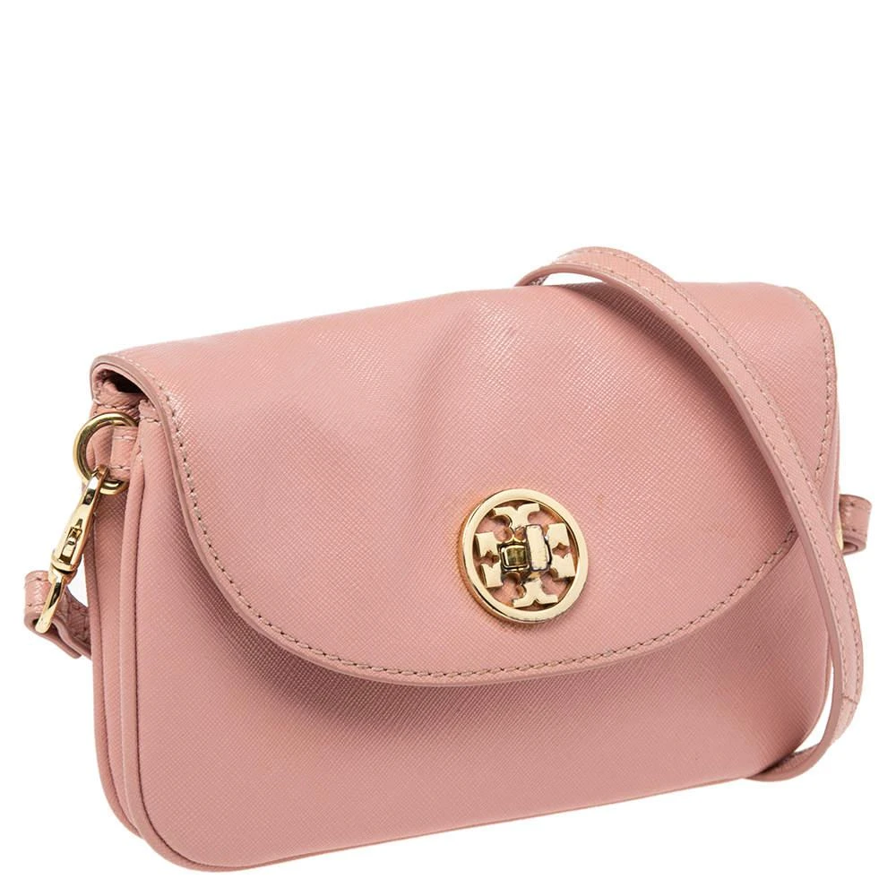 商品[二手商品] Tory Burch|Tory Burch Metallic Pink Leather Small Robinson Crossbody Bag,价格¥775,第3张图片详细描述