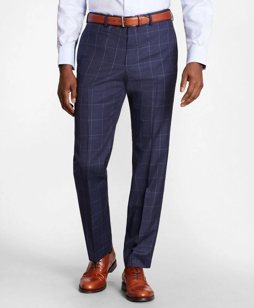 Brooks Brothers Brooks Brothers Regent-Fit Windowpane Wool Twill Suit Pants 1