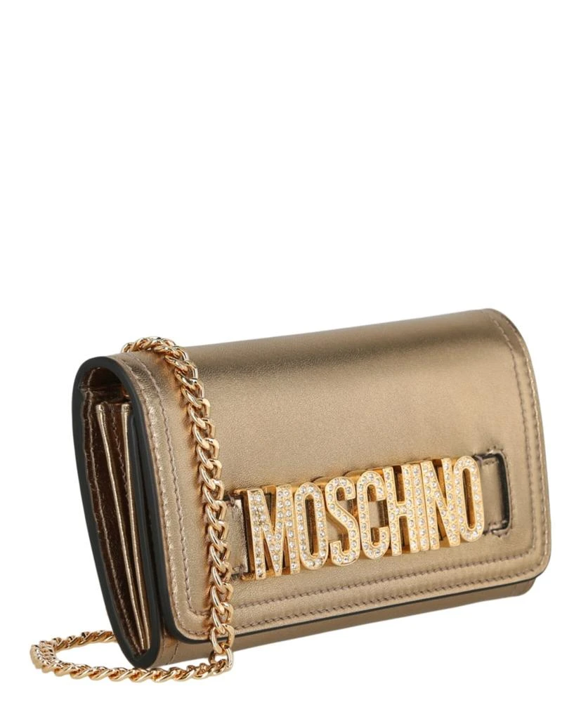 商品Moschino|Metallic Crystal-Embellished Belt Logo Lettering Crossbody Bag,价格¥4101,第2张图片详细描述