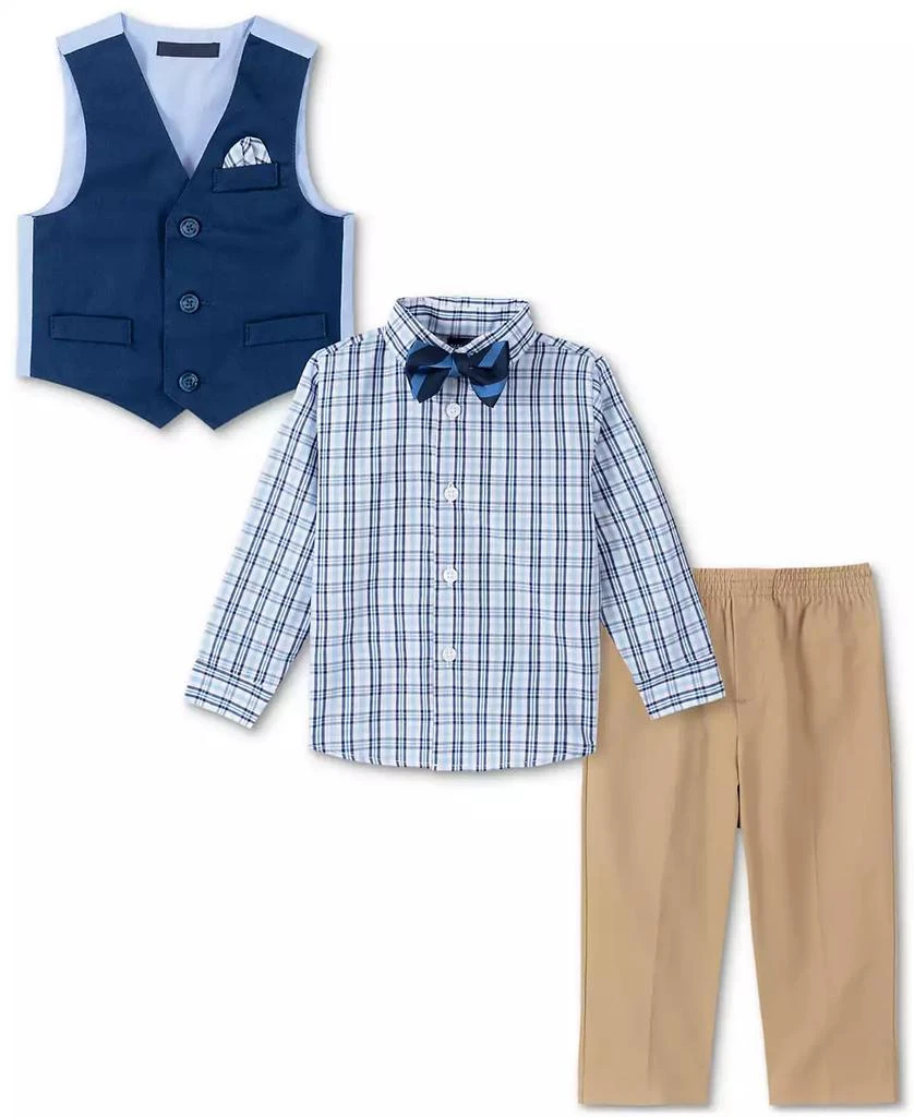 商品Nautica|Baby Boys Shirt, Solid Twill Vest, Pants & Bowtie Set,价格¥165,第2张图片详细描述