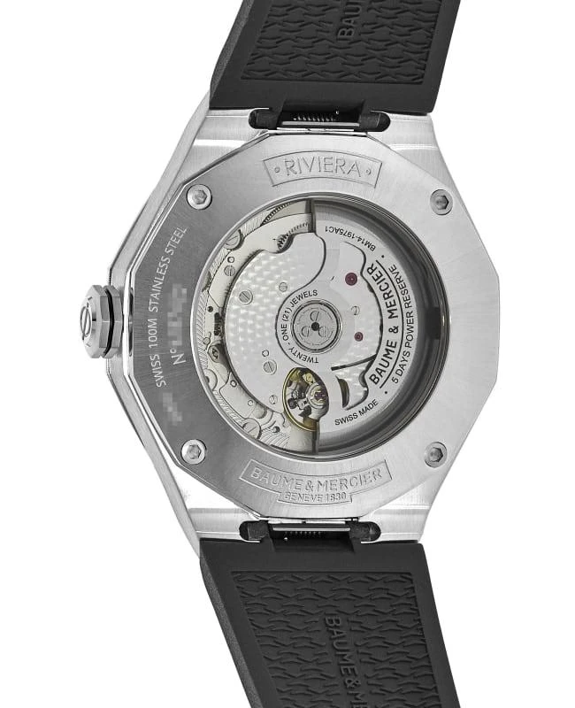 商品Baume & Mercier|Baume & Mercier Riviera Moon Phase Silver Dial Rubber Strap Men's Watch 10681,价格¥25443,第4张图片详细描述