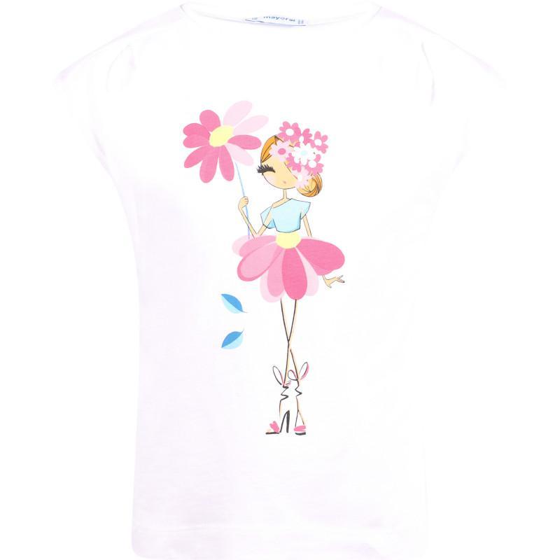 商品Mayoral|Butterflies t shirts and skirt set in turquoise and white,价格¥469,第4张图片详细描述