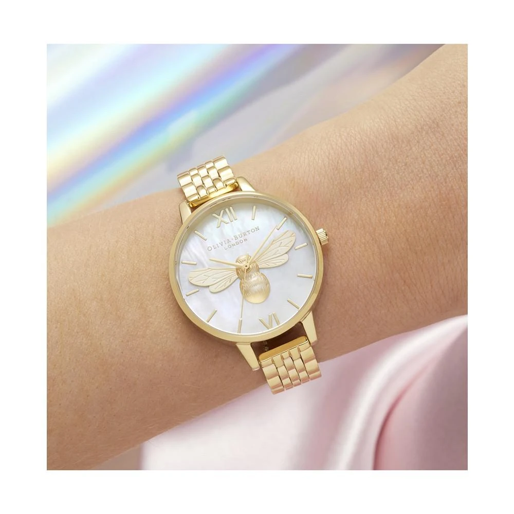 商品Olivia Burton|Women's Lucky Bee Gold-Tone Bracelet Watch 34mm,价格¥1796,第3张图片详细描述