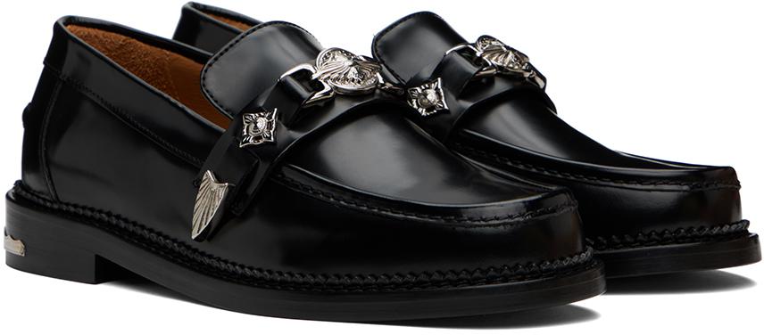 靴 TOGA VIRILIS LOAFER BLACK POLIDO Toga Virilis Black Polished Loafers - Business Casual Shoes