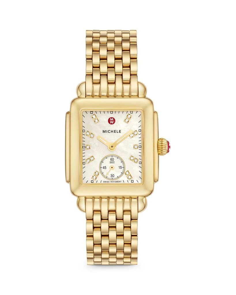 商品Michele|Deco Mid Gold Diamond Dial Watch, 29 x 31mm,价格¥14223,第1张图片