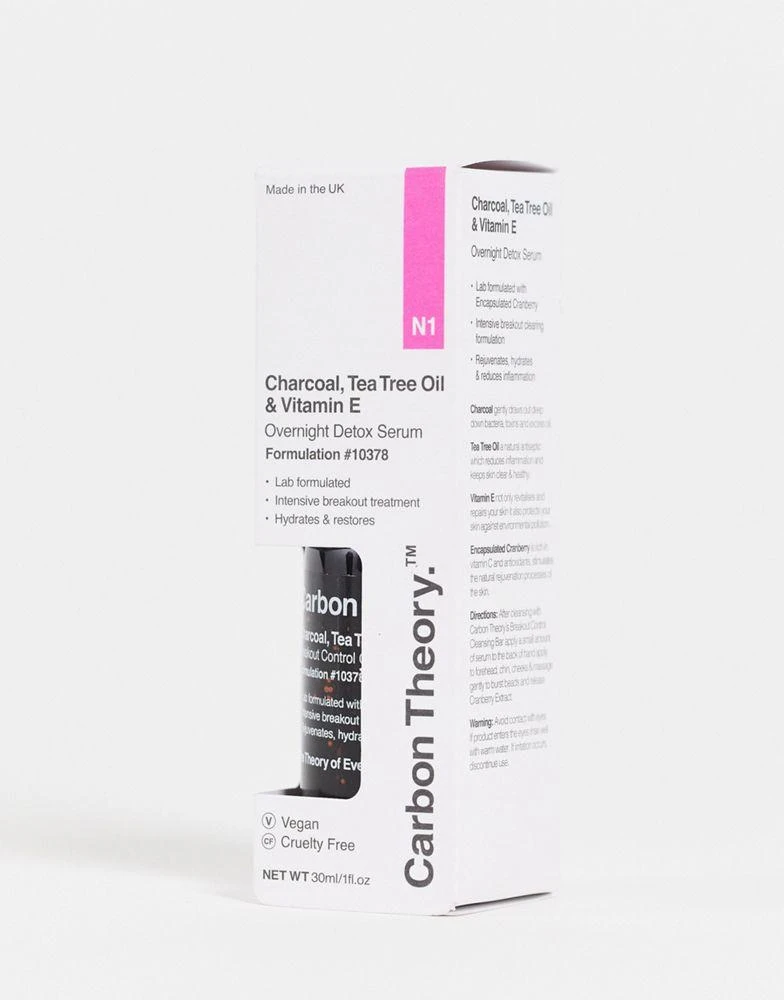 商品Carbon Theory|Carbon Theory Charcoal, Tea Tree Oil & Vitamin E Overnight Detox Serum 30ml,价格¥86,第3张图片详细描述