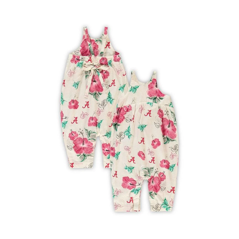 商品Wes & Willy|Girls Infant White Alabama Crimson Tide Floral Overall Romper,价格¥210,第1张图片