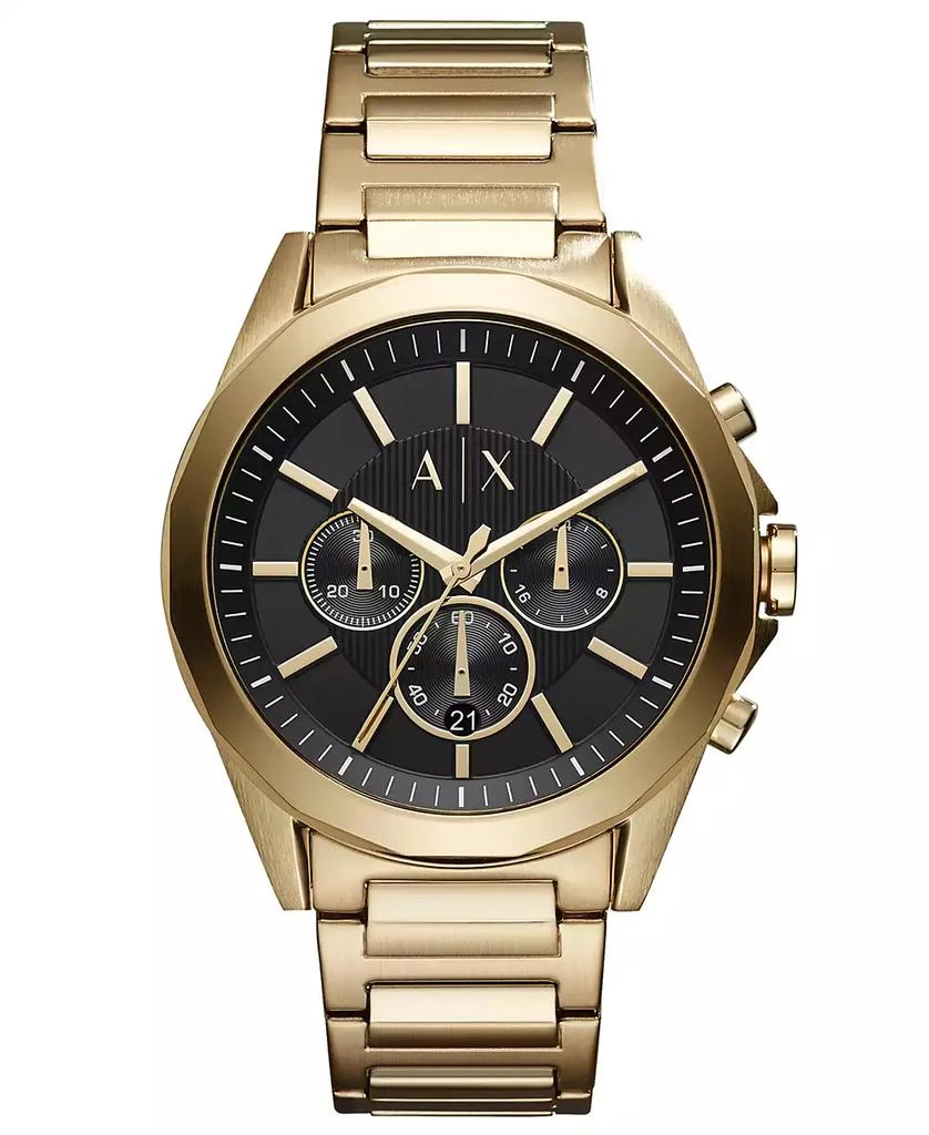 商品Armani Exchange|A|X  Drexler系列 男式计时表 金色 男表 手表 ,价格¥1851,第1张图片