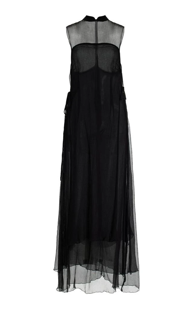 商品All That Remains|All That Remains - Ola Crinkled Silk Maxi Dress - Black - AU 10 - Moda Operandi,价格¥4923,第1张图片