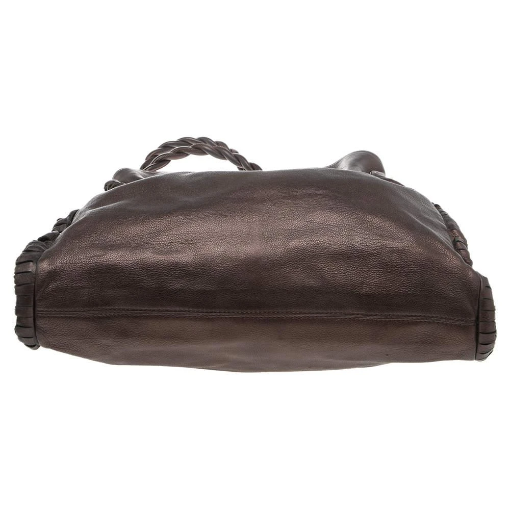 Bvlgari Metallic Brown Leather Twistino Tina Shopper Tote 商品