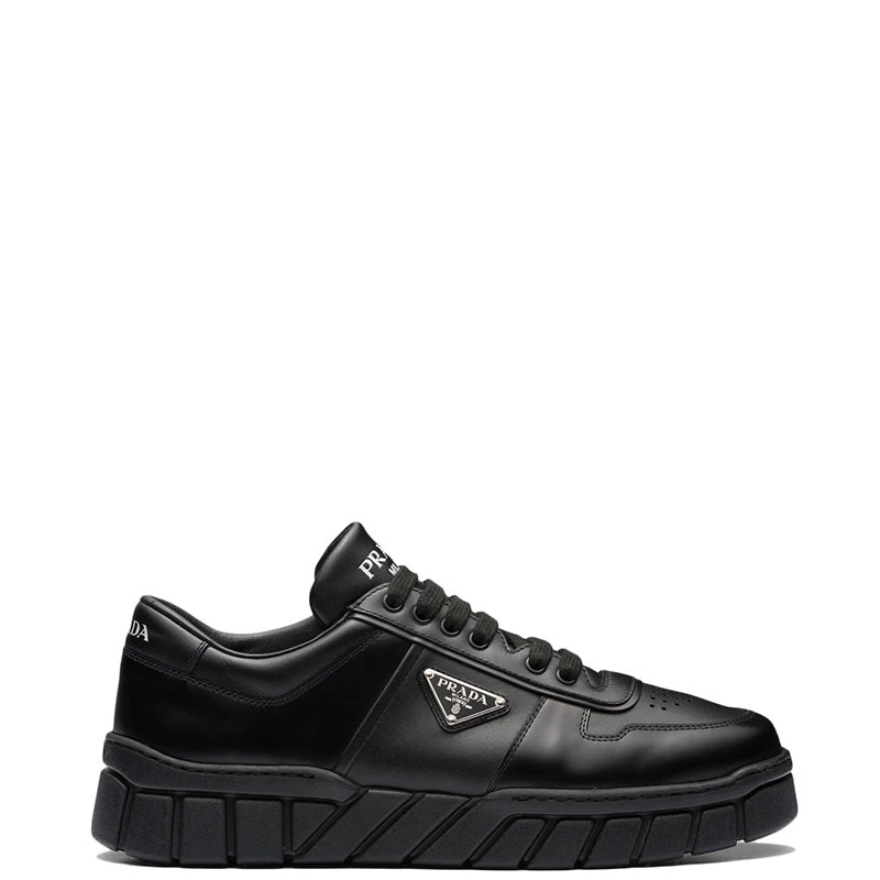 商品Prada|【预售3-7天】普拉达 男士黑色皮革低帮运动鞋2EE378_3LJ6_F0002,价格¥7190,第1张图片