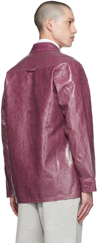 Purple Overshirt Leather Jacket商品第3张图片规格展示