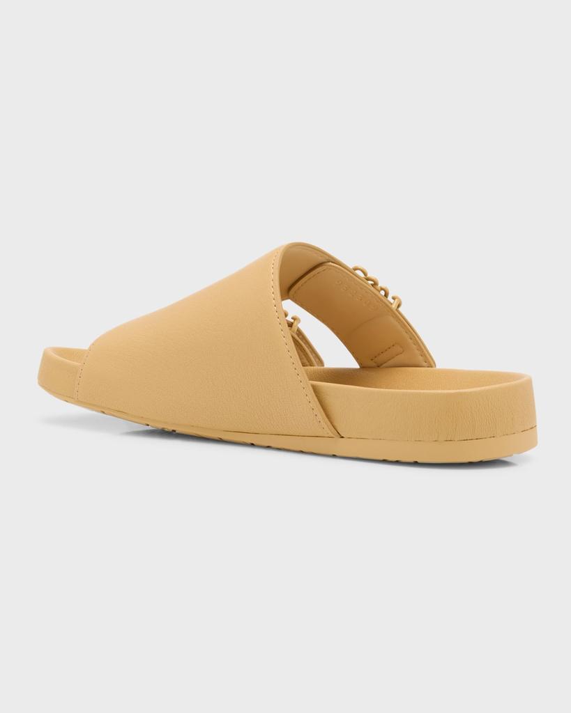 Loewe Ease Leather Dual-Buckle Slide Sandals - Slippers