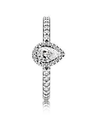 商品PANDORA|Sterling Silver & Cubic Zirconia Radiant Teardrop Ring,价格¥561,第4张图片详细描述