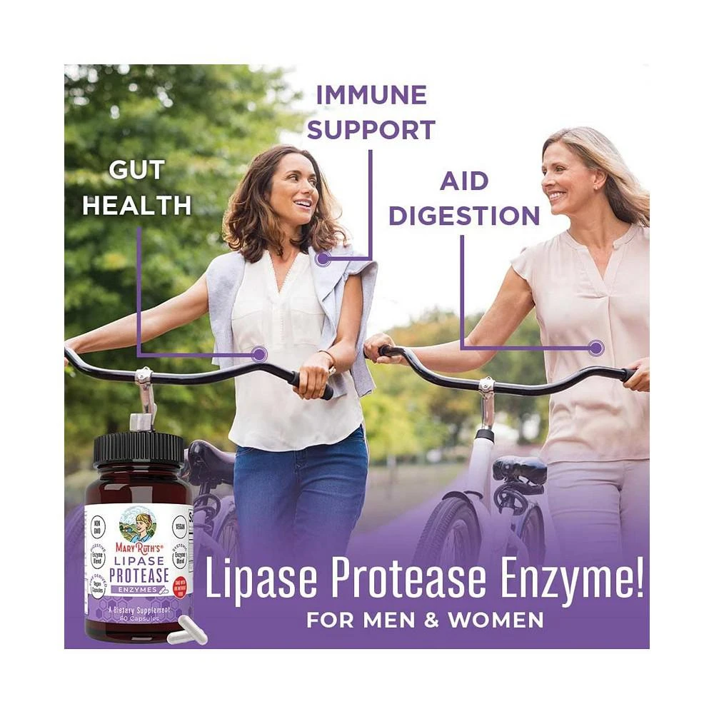 商品MaryRuth Organics|Lipase Enzymes Capsules, 60 ct,价格¥164,第3张图片详细描述