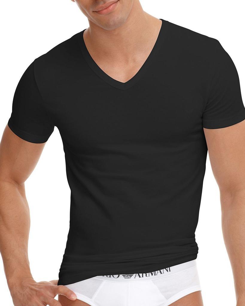 商品Emporio Armani|Stretch Cotton V-Neck T-Shirt,价格¥237,第3张图片详细描述
